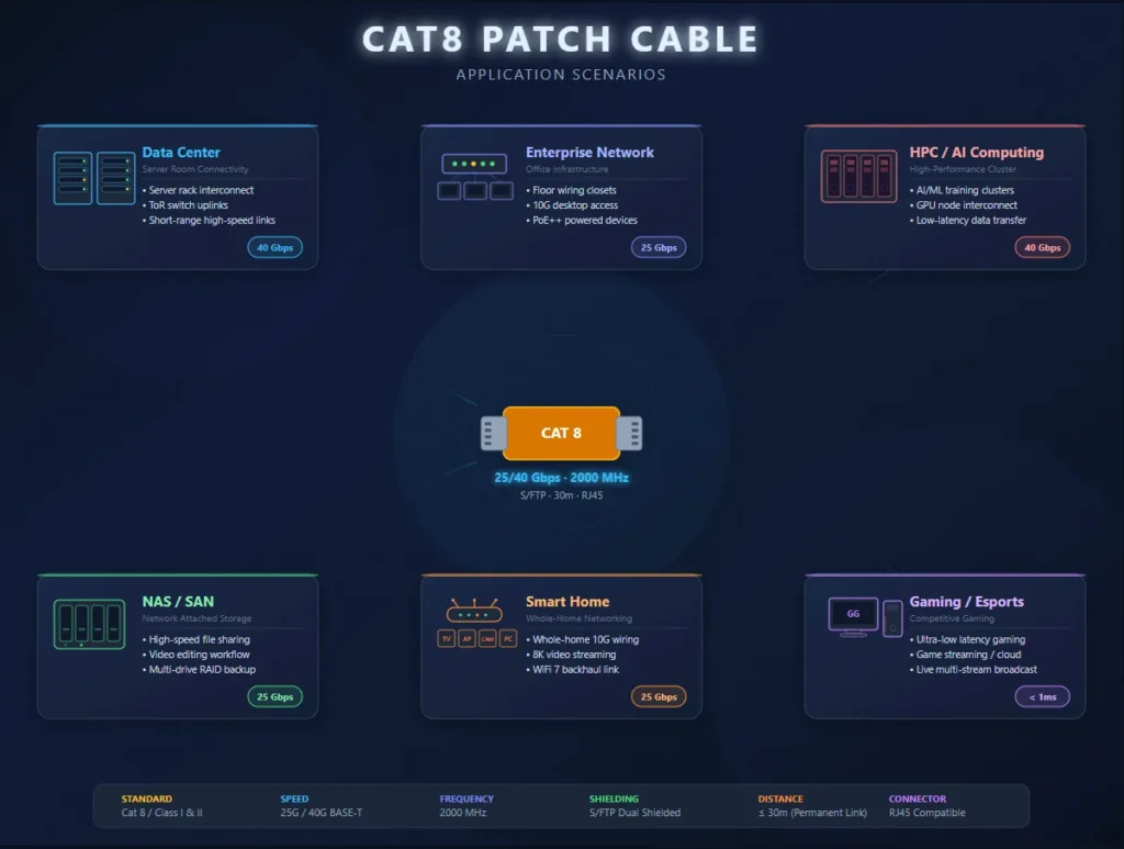 Cat8 Patch cable application