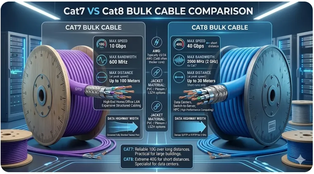 Kabel Massal Cat7 VS Cat8