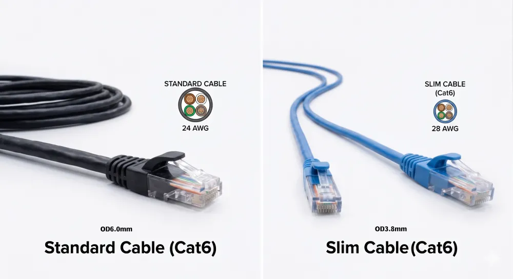 Difference Between Cat6 And Cat6 Slim Cables